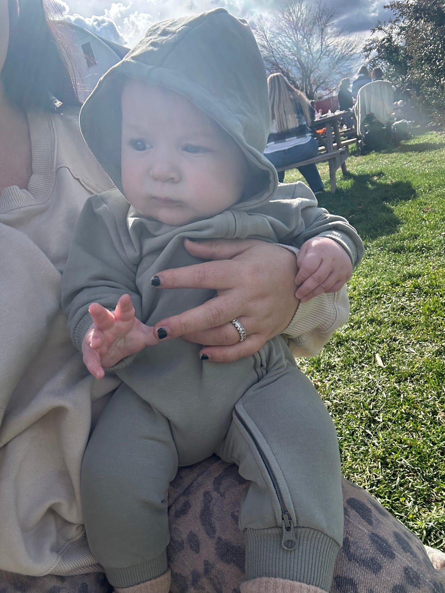 Hoodie Romper | Basil