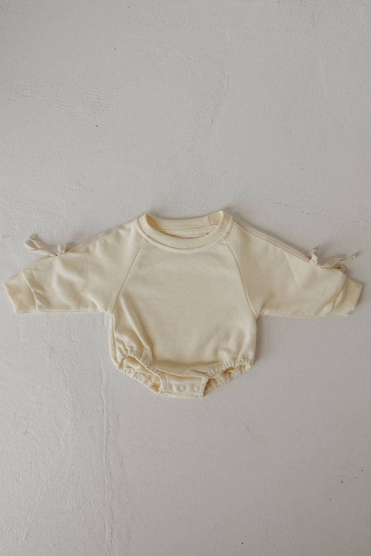 Sweatshirt Romper | Yellow Bows